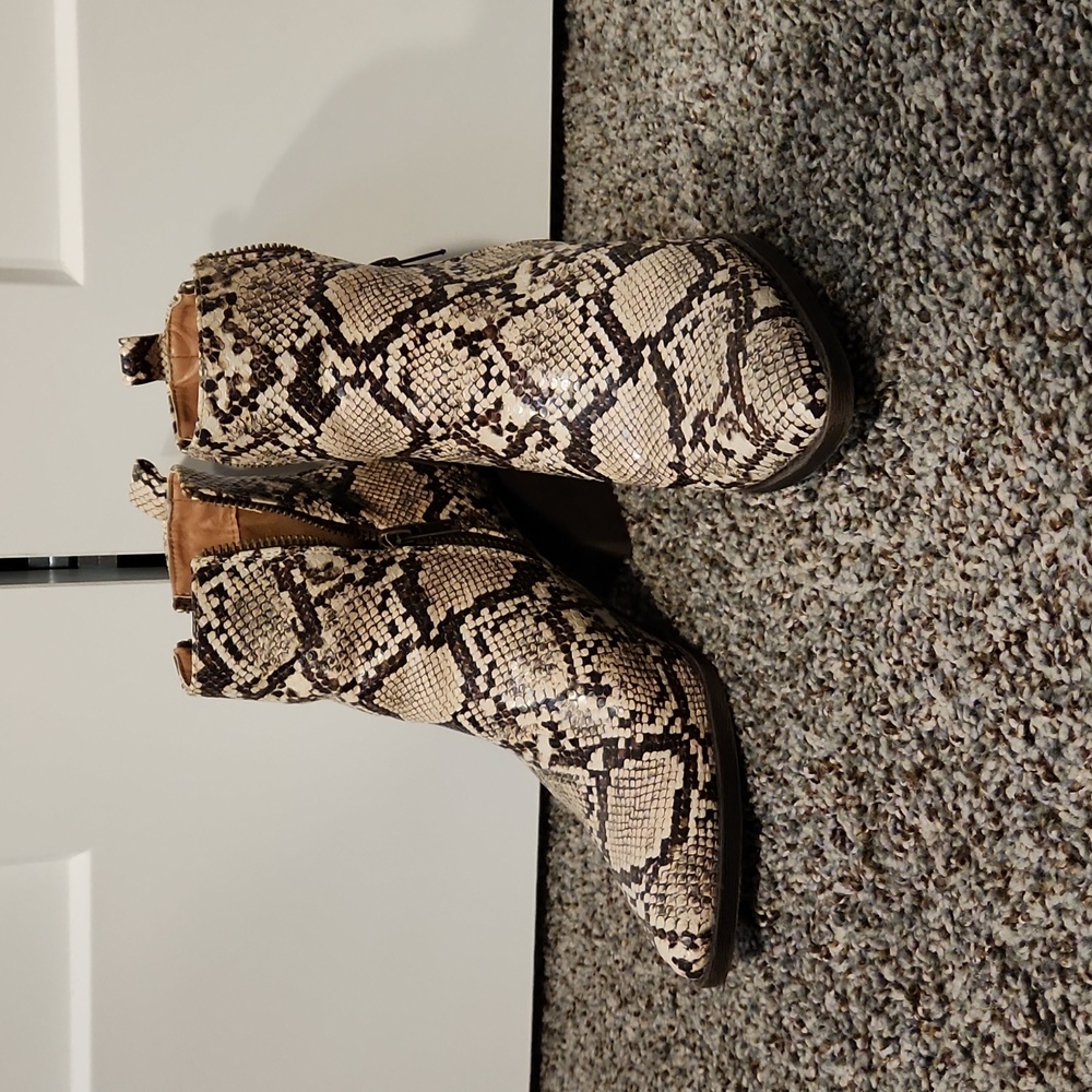 Mata Snake Print Booties, Size: 7 Worn Once - image 1